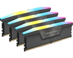Corsair Vengeance RGB - Geheugen DDR5 - 64 GB: 4 x 16 GB - 288-PIN - 6000 MHz / PC5-48000 - CL36 - 1.40V - XMP 3.0 - Overclock PMIC - Intel 700 Series - zwart