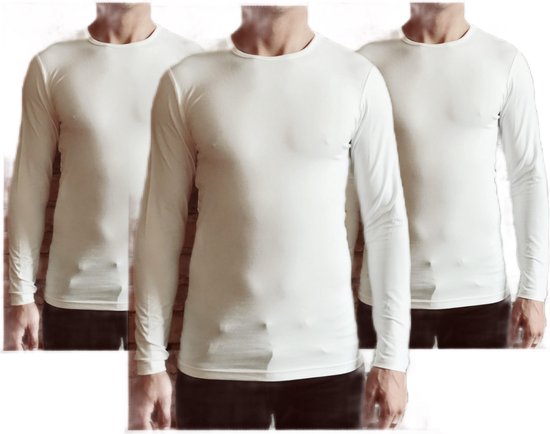 Dice mannen Longsleeve Shirts 3-stuks wit