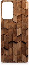 Stevig Telefoonhoesje geschikt voor Samsung Galaxy A33 Wooden Cubes