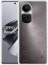 Cazy Hoesje geschikt voor Oppo Reno10 Pro 5G Kleine Hartjes