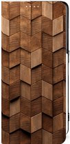 Book Wallet Case geschikt voor OPPO Reno8 Pro Wooden Cubes