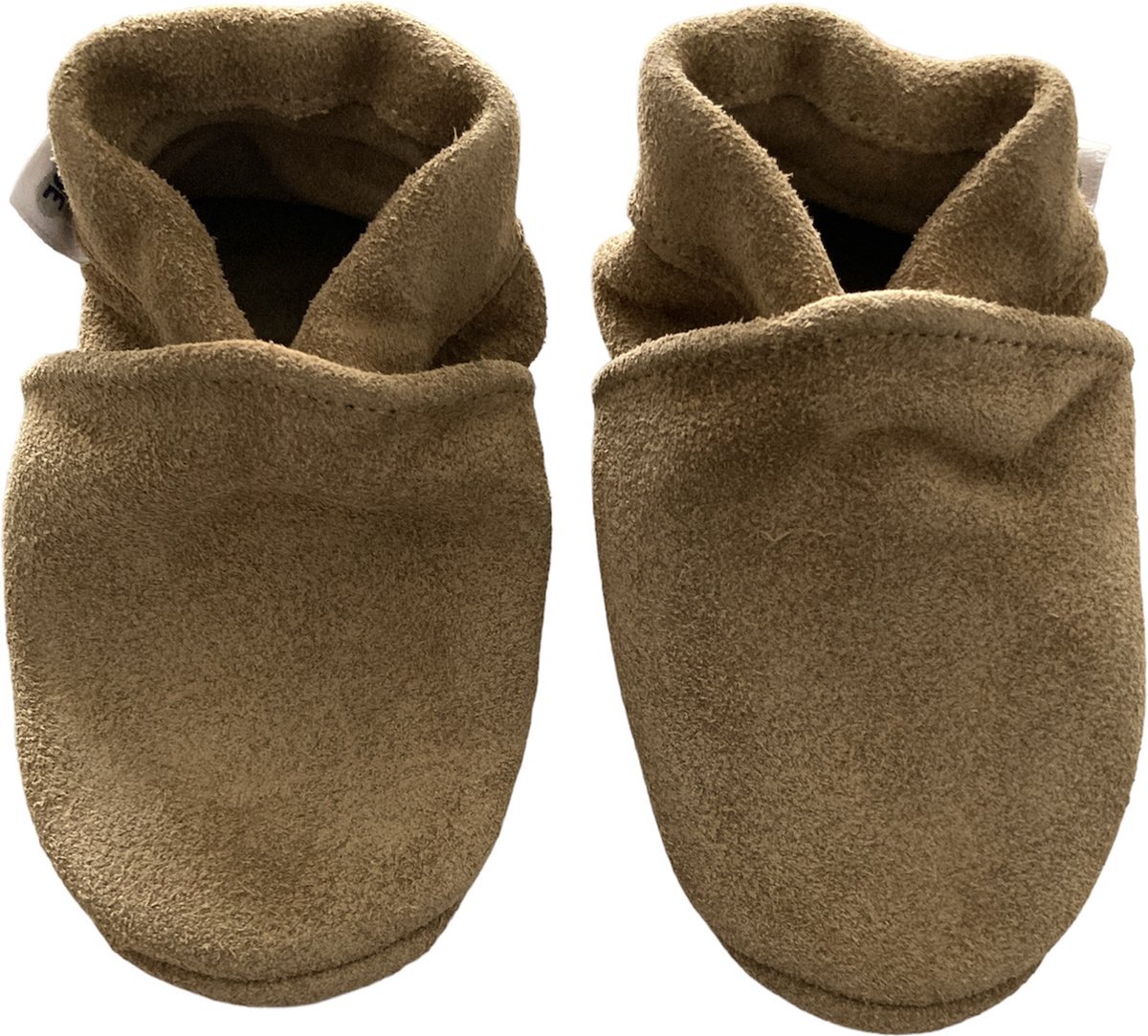 Camelkleurige suede babyslofjes van Baby-Slofje maat 26/27
