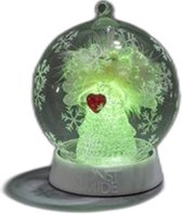 Konstsmide - Kerstdecoratie - 1-lamps LED glasbol vrouw met hartje automatische kleurwissel - 6-uurs timer - op batterijen - voor binnen - multi