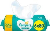 Pampers Babydoekjes – Sensitive XL - 6 x 80 stuks (480 stuks)