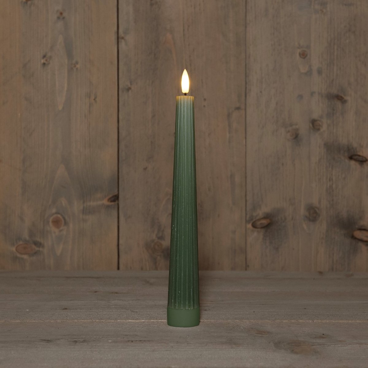 Annas collection - B.O.T. 3D Wick Jade Green Big Ribbel Candle 27 c...