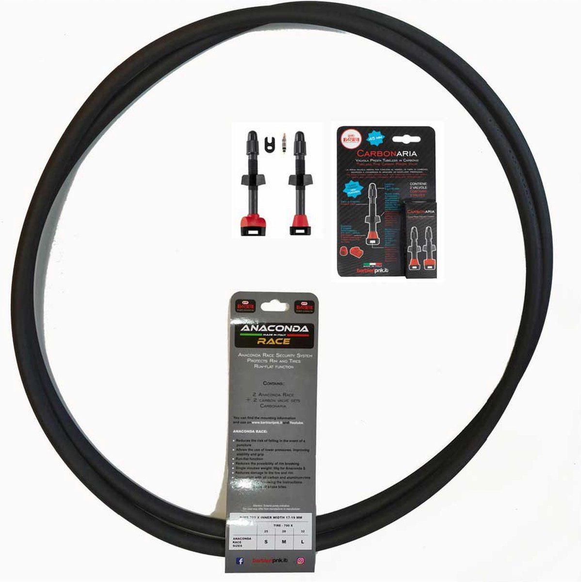 Pnk Race/gravel Anti-lek Schuim 2 Eenheden Zwart 700C / 32