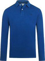 McGregor - Longsleeve Piqué Polo Mid Blauw - Regular-fit - Heren Poloshirt Maat M