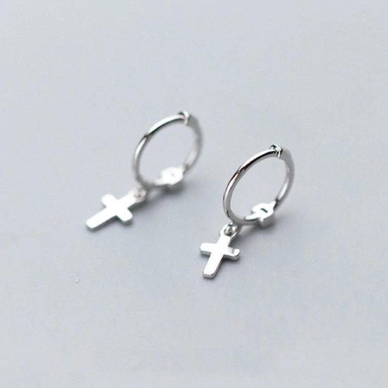 Zilveren oorbellen kruisje | 925 zilver kruis oorbellen oorhangers cadeau... | bol.com