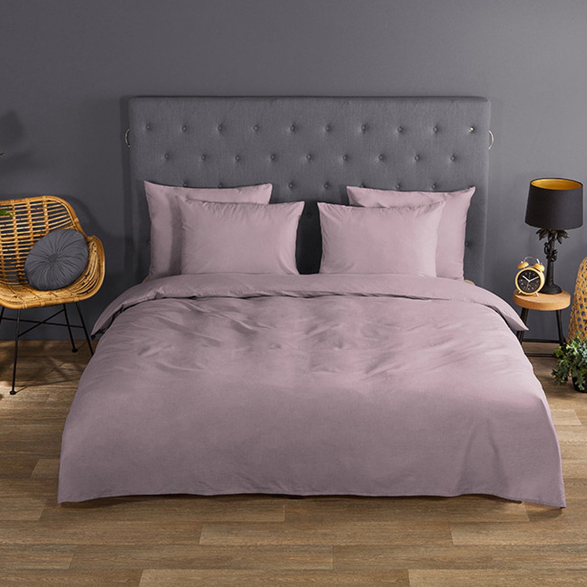 Zavelo Effen Dekbedovertrek Zacht Roze - 2-persoons (200 x 200/220 cm) - 100% katoen - Super Zacht - Kleurvast