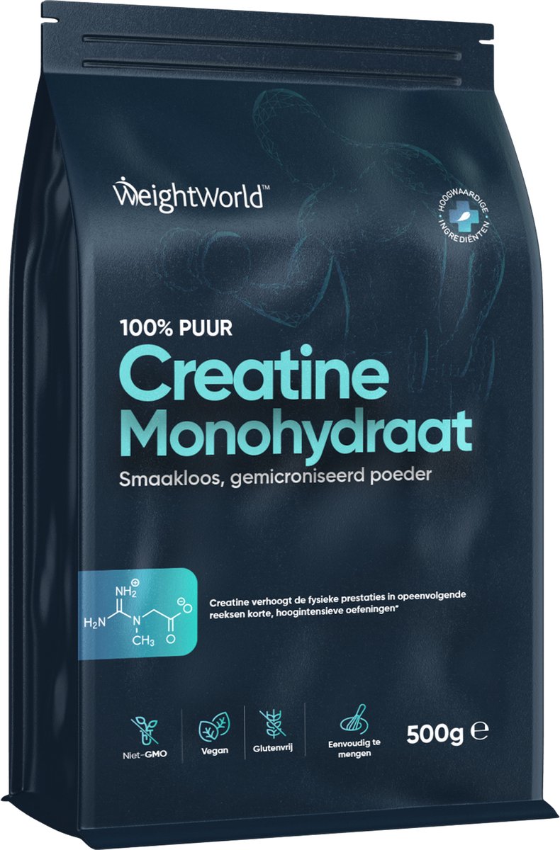 Goedkoopste WeightWorld Creatine poeder - 500 g - Puur creatine monohydraat poeder - 165 doseringen