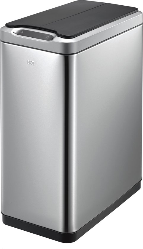 EKO - Phantom recycler Sensor Bin 20+20 liter - Stainless steel Plastic - mat RVS, zwart - Prullenbak
