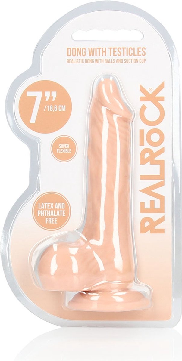 Dong with testicles 7'' - Flesh