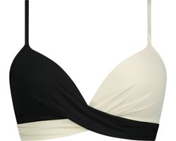 Beachlife Vanilla & Black twist bikinitop
