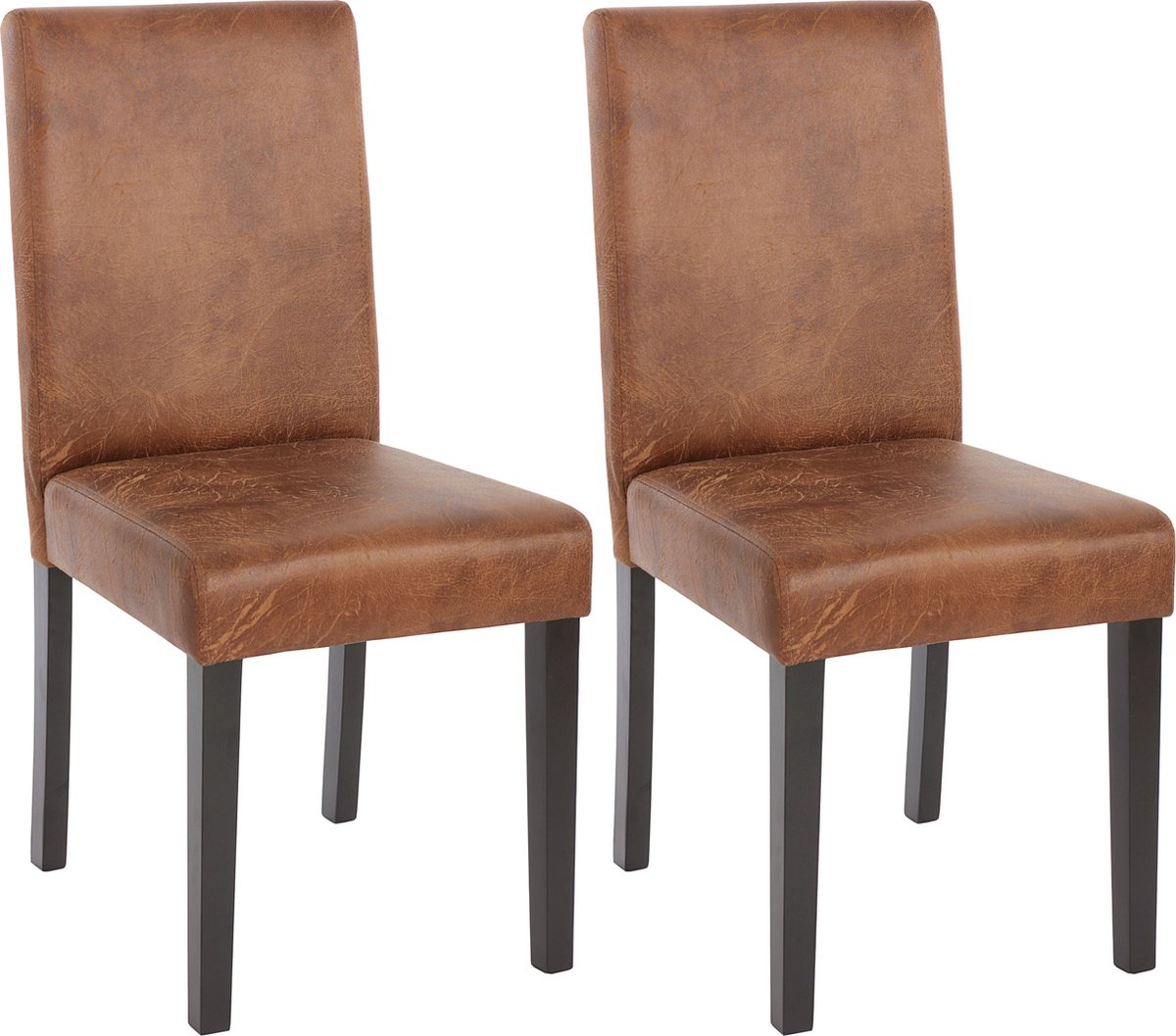 Cosmo Casa Set van 2 eetkamerstoelen keukenstoelen Littau - Textiel - Imitatie suède - Donkere poten textiel, imitatiesuède, donkere poten