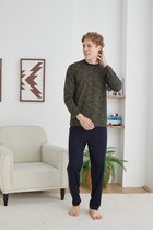 Heren Pyjama Set / Huispak Robin / Plus sizes / Olijfgroen / maat 3XL