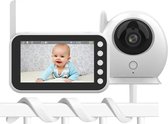 Babyfoon - Babyfoon avec caméra et vision nocturne - Baby Monitor portée 300 m, alarme de température, berceuses et Audio bidirectionnel - Wit