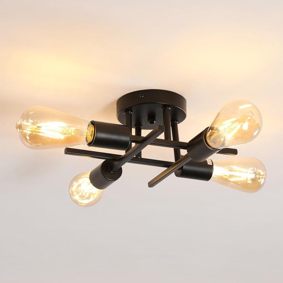 TOKIUS Plafondlamp industrieel vintage kroonluchter hanglamp retro E27 messing design metaal kooi 160 mm verlichting voor woonkamer keuken slaapkame