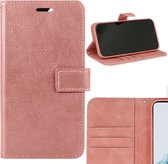 Samsung A54 Bookcase Telefoon hoesje Stevige Portemonnee Wallet Case – Pasjeshouder - Kunstleer - Goud Roze