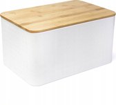 Boîte pour aliments frais avec planche à découper Corbeille à pain BLANC Bamboe – 35x18x23cm – GARANTIE 3 ANS – Design Moderne et Épuré