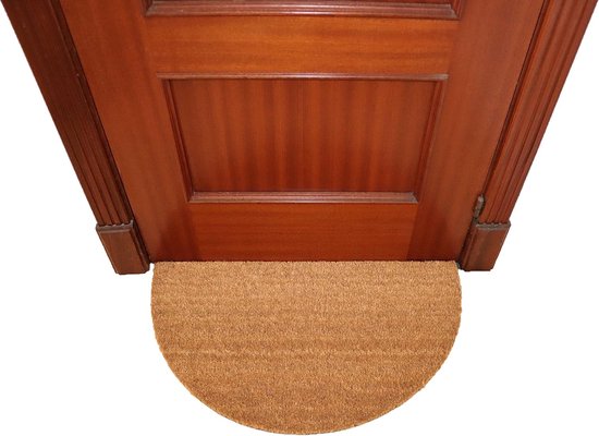 kokosnoot halfronde deurmat, deurmat voor buiten en binnen, vuilvangermat voor je voordeur, wasbaar, met antislip PVC, grappige deurmatten, buitendeurmatten, deurmat 40x70 cm (Lyso)