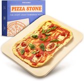 Pizzasteen vierkant voor oven en grill - voor knapperige bodem - stenen plaat van cordieriet tot 900 °C - warmte opslaat