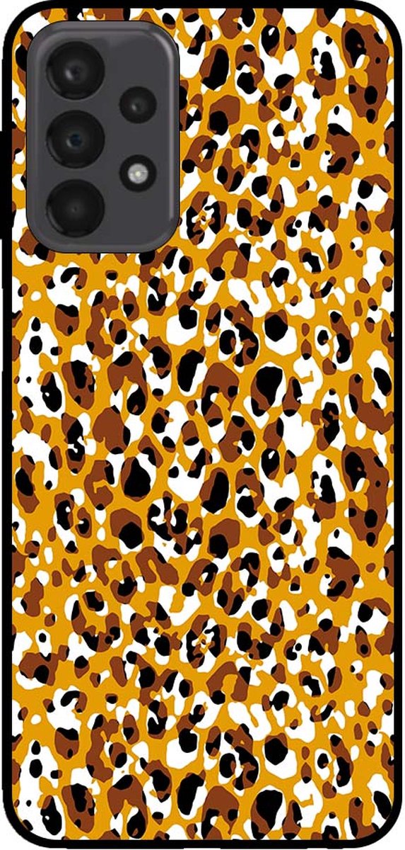 Smartphonica Telefoonhoesje voor Samsung Galaxy A23 5G met panterprint - TPU backcover met luiaardprint - Bruin geschikt voor Samsung Galaxy A23 5G