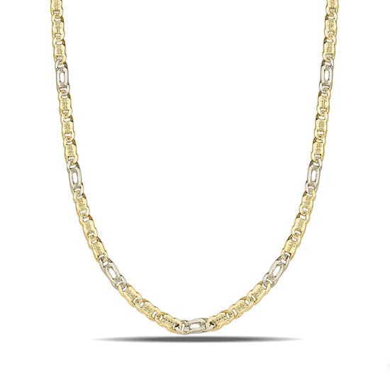 Juwelier Zwartevalk 14 karaat gouden bicolor ketting - ZV 1322/60cm