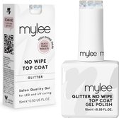 Mylee Glitter No-Wipe Gel - Vernis à ongles Top Coat 15 ml UV/ LED Nail Art Manucure Pédicure pour un usage professionnel et domestique - Longue durée et facile à appliquer