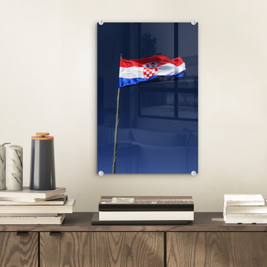 Le drapeau national croate en plexiglas 20x30 cm - petit - Tirage photo sur Glas (décoration murale en plexiglas)