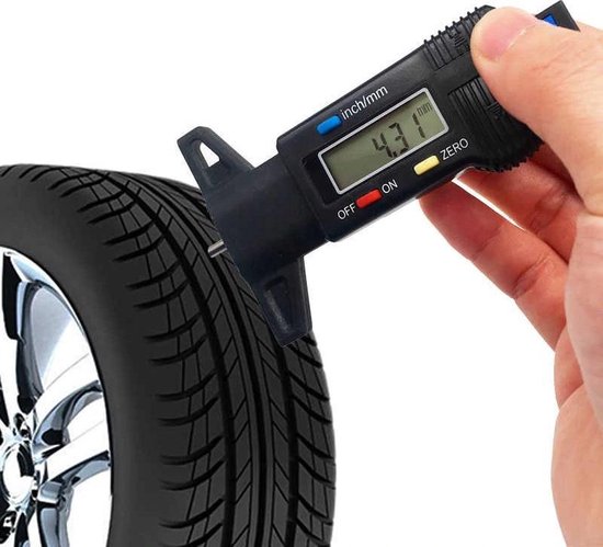 Jumada's - Digitale Bandprofielmeter LED I Banden Dieptemeter I Gereedschap Meten Bandprofiel I Diktemeter I Bandenprofielmeter