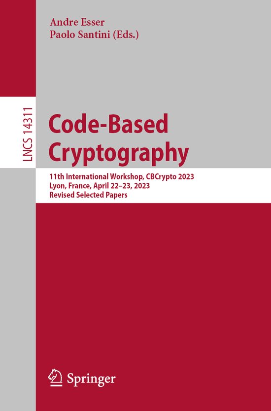 Lecture Notes in Computer Science14311- Code-Based Cryptogra ... - cover