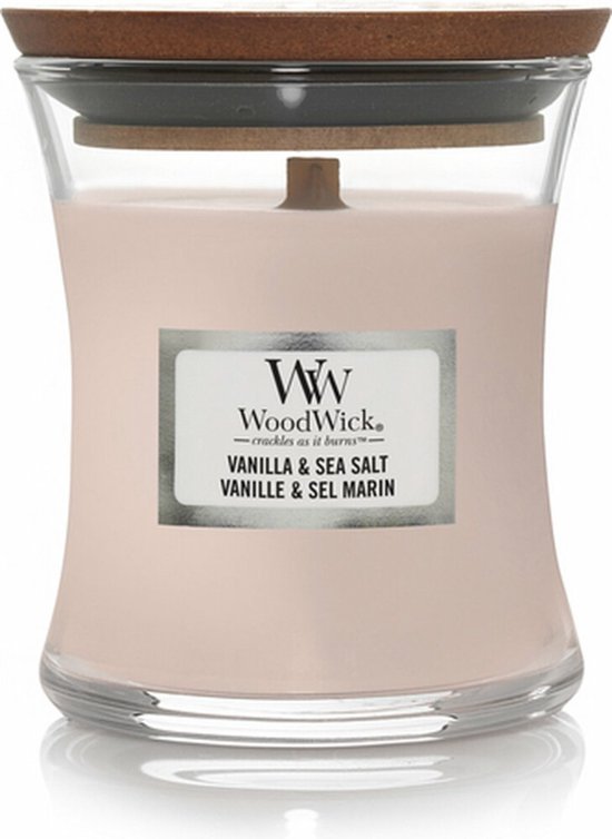 WoodWick Geurkaars Mini Vanilla & Sea Salt 85 gr - Moederdag cadeau