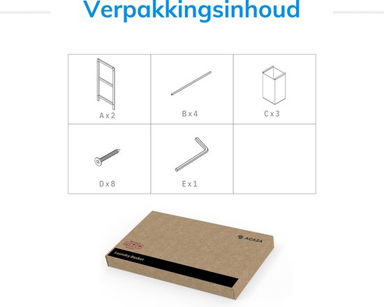 ACAZA Grand Trieur à Linge 3 Compartiments - Panier à Linge XL - Tissu/ Bamboe - Gris Vert