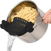 Siliconen zeef - Universele maat pastazeefbevestiging voor het bevestigen van pot, pan en kom - Praktische zeef voor pasta, groenten en fruit - Vaatwasmachinebestendig, hoge kwaliteit, geurloos en BPA-vrij