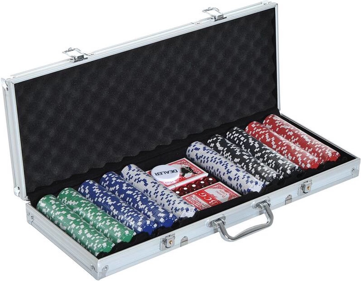 HOMdotCOM Pokerkoffer pokerset 500 aluminium koffer