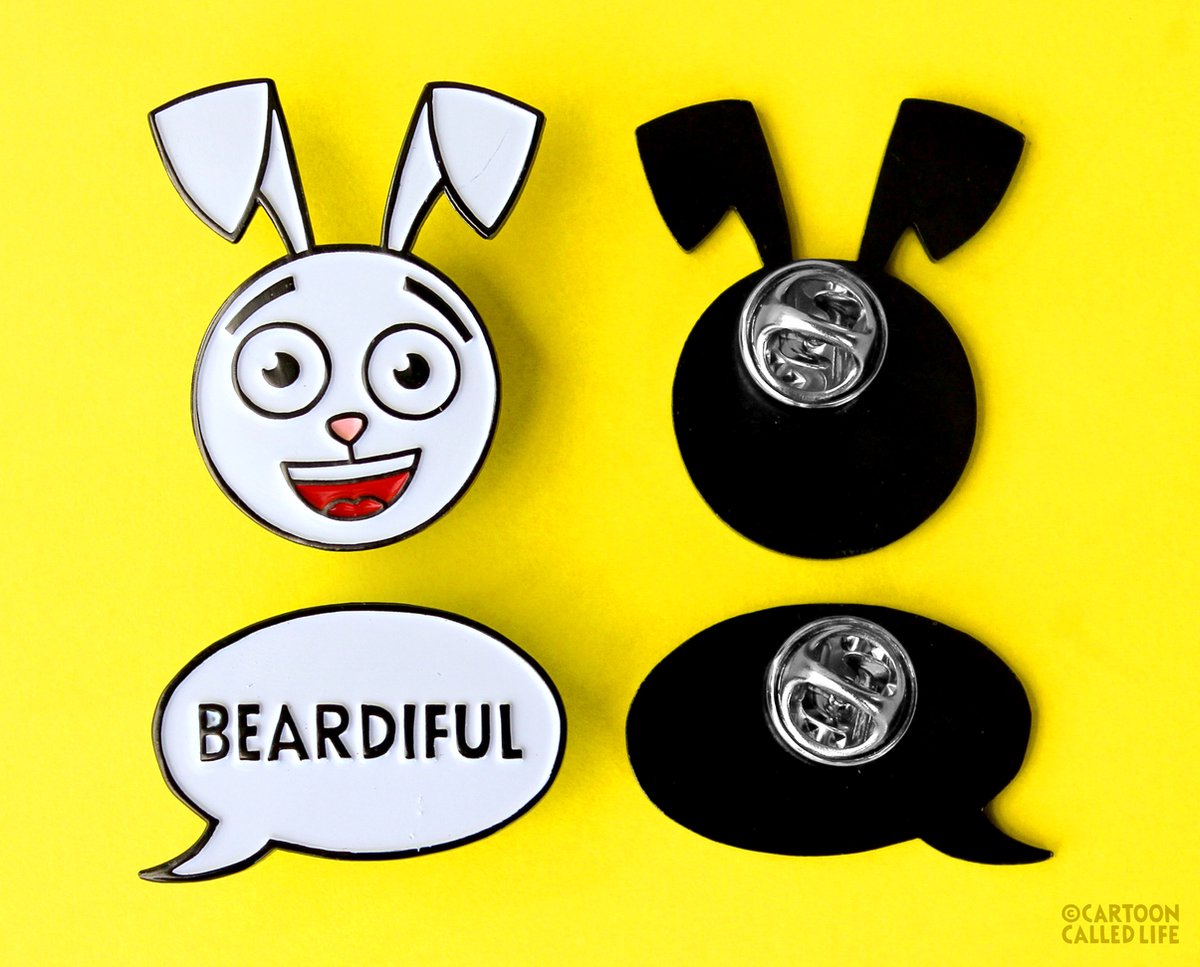 Cartoon Called Life 2 enamel pins 'BUNNY & BEARDIFUL'