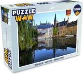 Puzzel Brugge - Water - Reflectie - Legpuzzel - Puzzel 1000 stukjes volwassenen