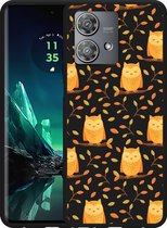 Cazy Hoesje Zwart geschikt voor Motorola Edge 40 Neo Cute Owls