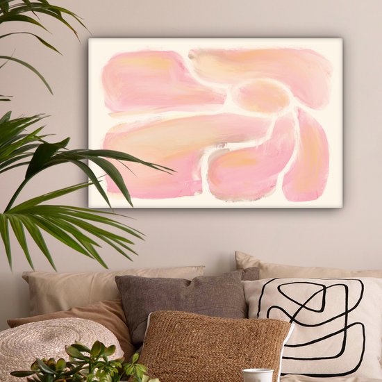 Tableau sur toile Fleurs - Rose - Nature - Boho - 180x120 cm - Décoration murale XXL