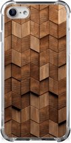 Stevig Telefoonhoesje geschikt voor iPhone SE 2022/2020 | iPhone 8/7 Wooden Cubes