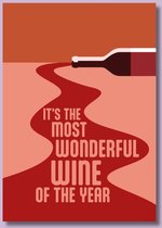 Wonderful wine of the year - kerstkaart - 10 stuks met envelop