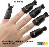 *** Nagellak Remover Clips 10 stuks - Plastic Nail art Losweken Dop Clips Gel Polish Remover - van Heble® ***