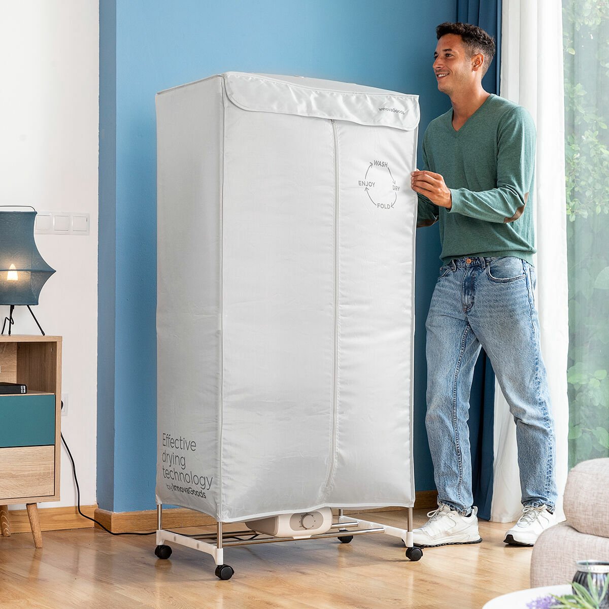 Séchoir électrique, 1200W Mini Portable Électrique Sèche-linge