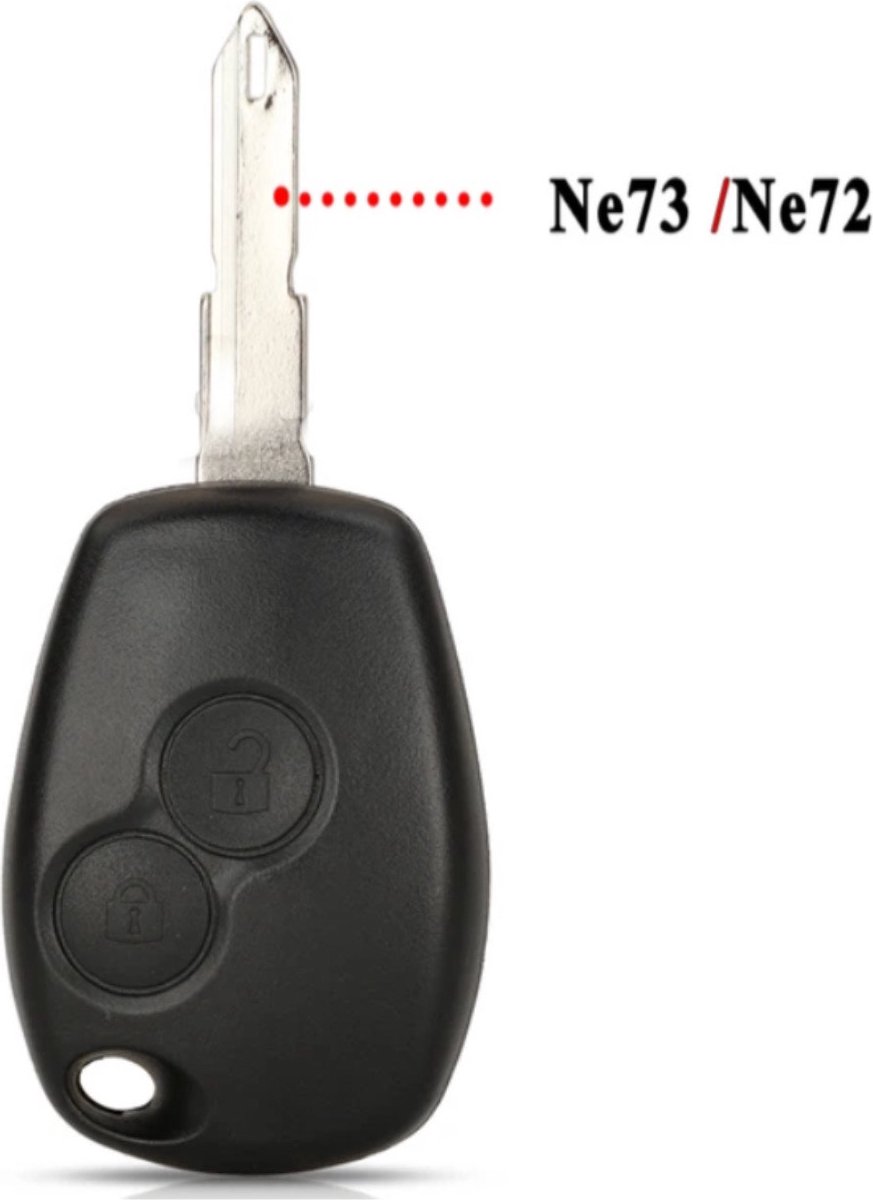 Renault autosleutelbehuizing 2 knoppen -Sleutelmaat Ne72/ NE 73 Vervangende behuizing voor Renault Kangoo/Clio / Master / Twingo / Logan / Sandero