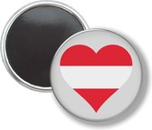 Button Met Magneet - Hart Vlag Oostenrijk - NIET VOOR KLEDING