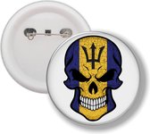 Button Met Speld - Schedel Vlag Barbados