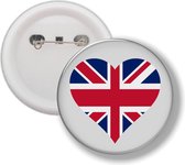 Button Met Speld - Hart Vlag UK