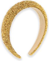 Lajetti Glitter Haarband Dames Goud Breed - Diadeem