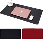 Bol.com Case2go - Bureau Onderlegger - Muismat - 120x60 cm - Kunstleer - Zwart/Rood aanbieding