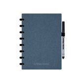 Correctbook Linnen Hardcover A5 Steel Blue-Blanco - Uitwisbaar / Whiteboard Notitieboek